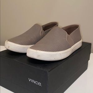 Vince Blair Perforated Leather Slip-On Sneakers